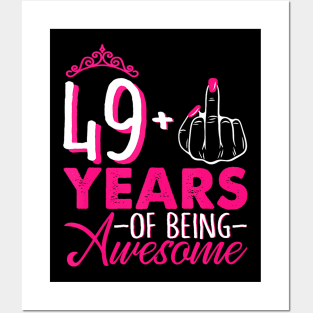 I Am 49 Plus Pink Queen Crown 49Th Birthday Posters and Art